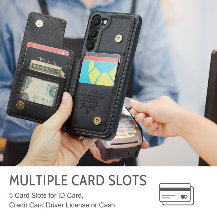 Caseme - CASEME C22 Fodral för Samsung Galaxy S23+ i läder - Svart