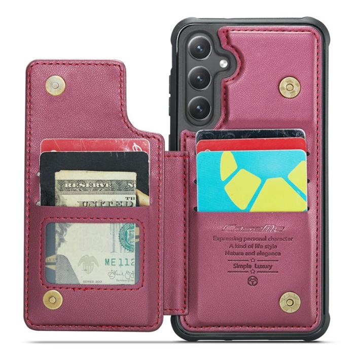 Caseme - CASEME C22 Fodral för Samsung Galaxy S24+ i läder, röd