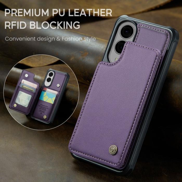 Caseme - CASEME C22 Fodral för Samsung Galaxy S25 Edge Lila med RFID