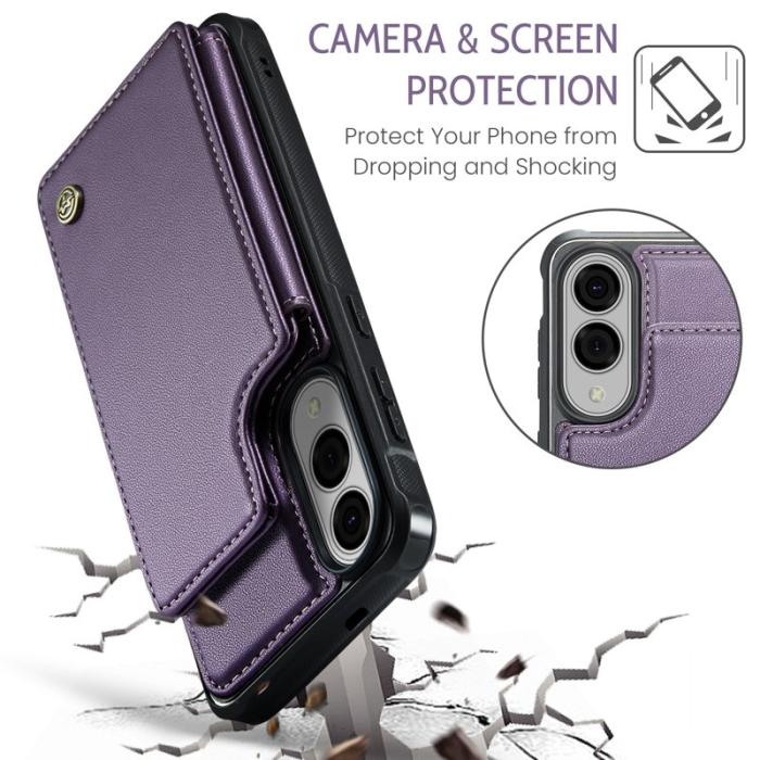 Caseme - CASEME C22 Fodral för Samsung Galaxy S25 Edge Lila med RFID