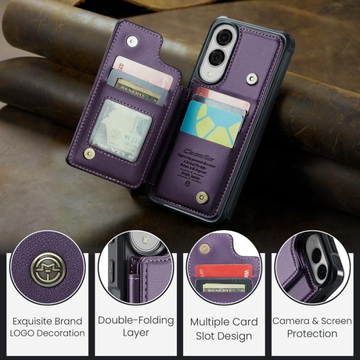 Caseme - CASEME C22 Fodral för Samsung Galaxy S25 Edge Lila med RFID