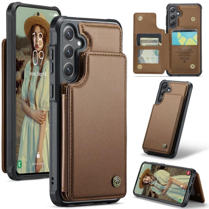 Caseme - CASEME C22 Fodral för Samsung Galaxy S25 i läder - Brun