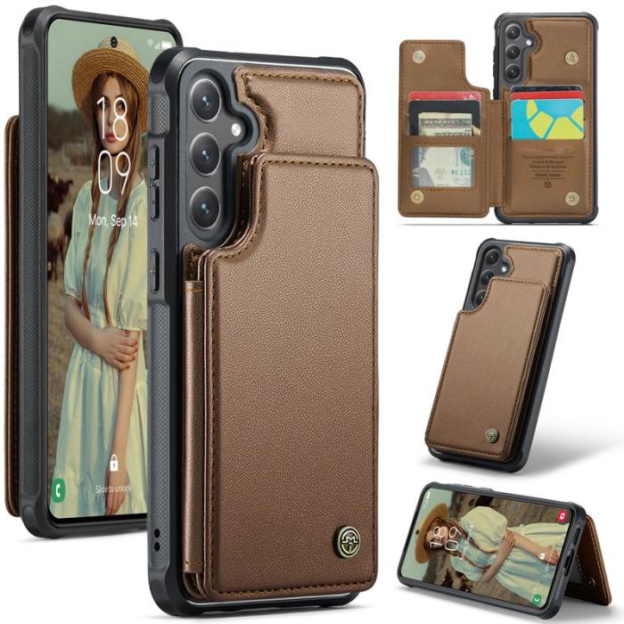 Caseme - CASEME C22 Fodral för Samsung Galaxy S25+ - Läder, Brun