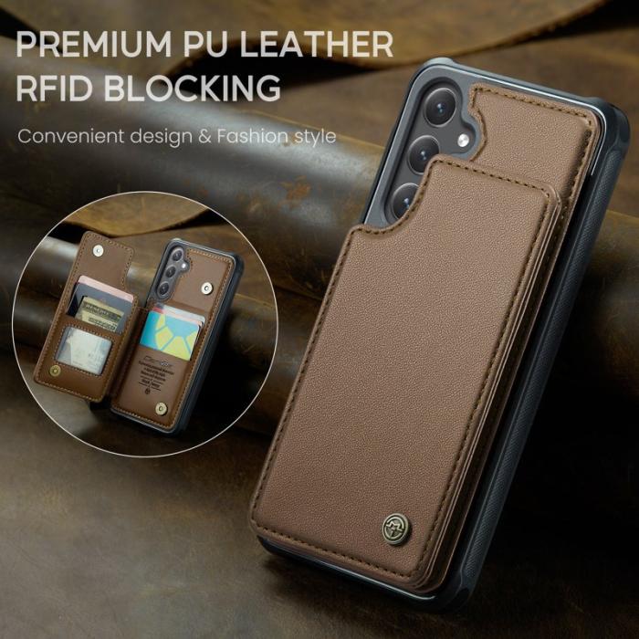 Caseme - CASEME C22 Fodral för Samsung Galaxy S25+ - Läder, Brun