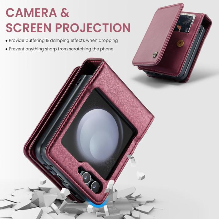 Caseme - CASEME C22 Fodral för Samsung Galaxy Z Flip7 FE 5G - Vinröd