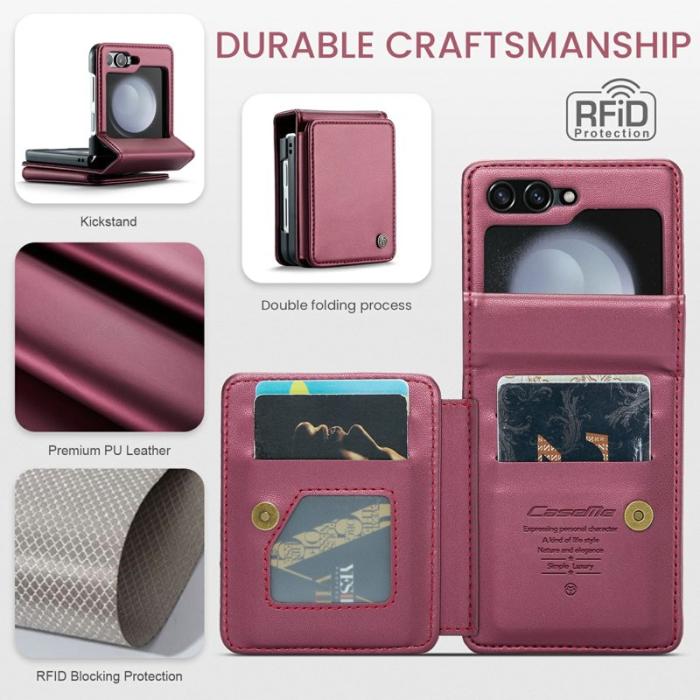 Caseme - CASEME C22 Fodral för Samsung Galaxy Z Flip7 FE 5G - Vinröd