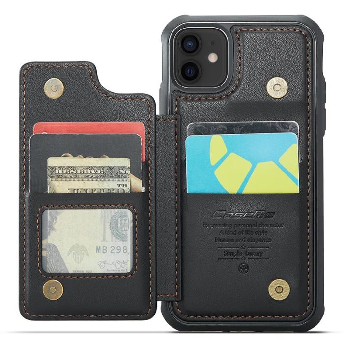 Caseme - CASEME C22 Fodral i läder för iPhone 12/12 Pro - Svart