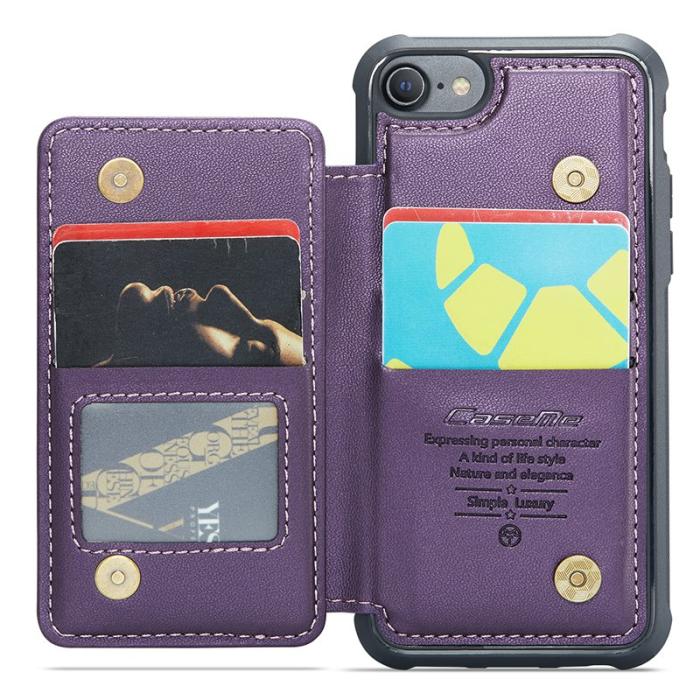 Caseme - CASEME C22 Fodral i Läder för iPhone 6/6s/7/8/SE 2020/2022 Lila