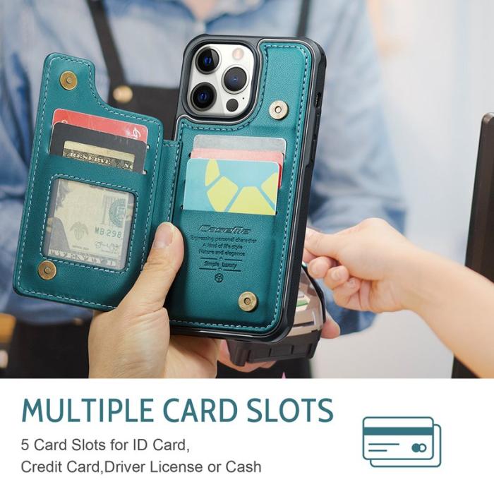 Caseme - CASEME C22 Fodral iPhone 12 Pro Max Läder med RFID - Grön