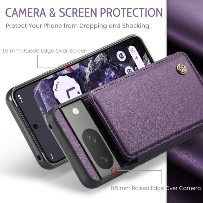 Caseme - CASEME C22 Fodral till Google Pixel 8 KonstLäder RFID-Skydd- Lila