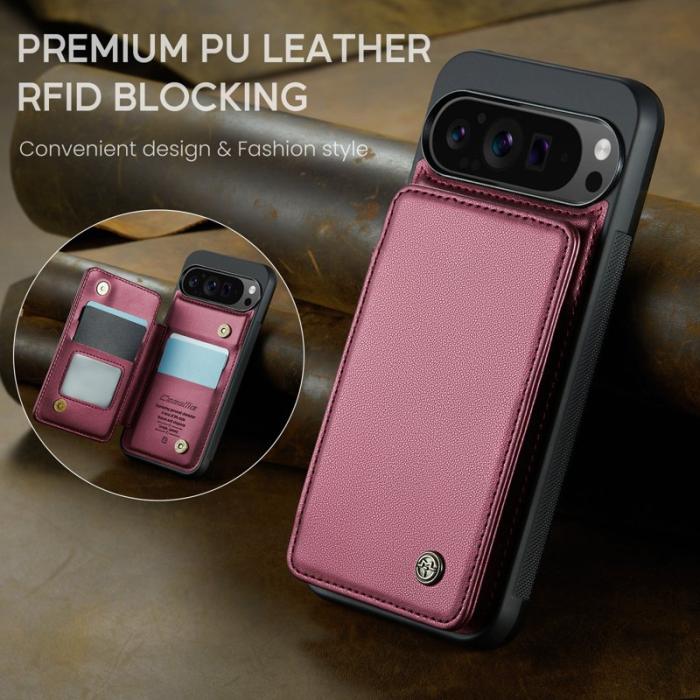 Caseme - CASEME C22 Fodral till Google Pixel 9 Pro XL i röd läder