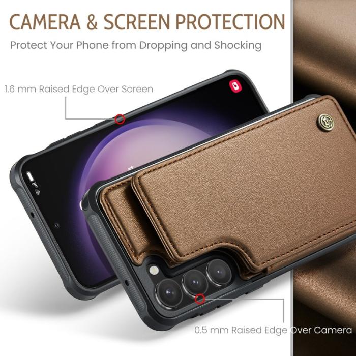 Caseme - CASEME C22 Fodral till Samsung Galaxy S23 i Konstläder - Brun