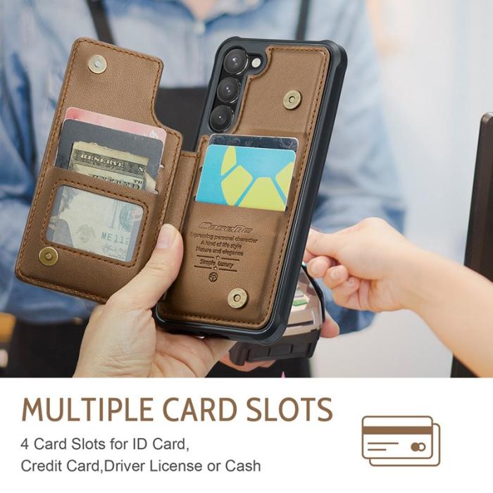 Caseme - CASEME C22 Fodral till Samsung Galaxy S23 i Konstläder - Brun