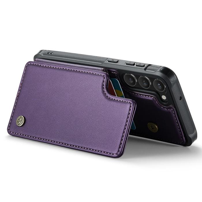 Caseme - CASEME C22 Fodral till Samsung Galaxy S23 KonstLäder RFID-Skydd- Lila