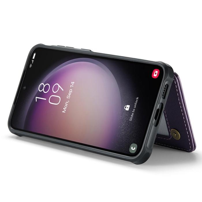 Caseme - CASEME C22 Fodral till Samsung Galaxy S23 KonstLäder RFID-Skydd- Lila