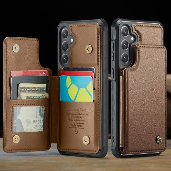 Caseme - CASEME C22 Fodral till Samsung Galaxy S24 FE - Läder - Brun