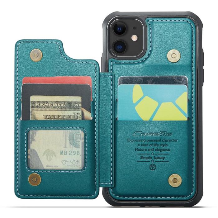 Caseme - CASEME C22 iPhone 11 Fodral Läder med RFID Kortfack - Grön