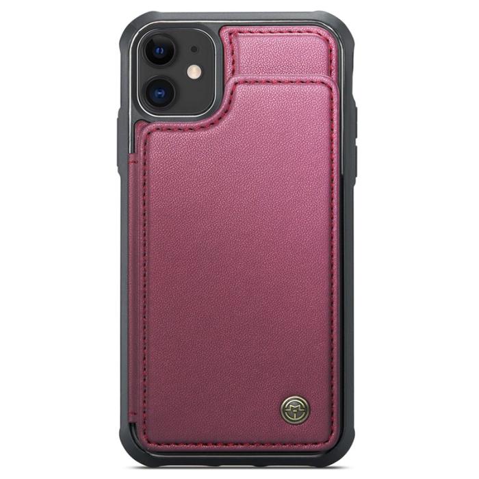 Caseme - CASEME C22 iPhone 11 Fodral Läder med RFID - Vinröd