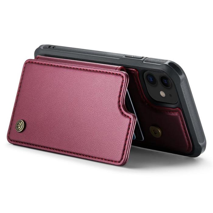 Caseme - CASEME C22 iPhone 11 Fodral Läder med RFID - Vinröd
