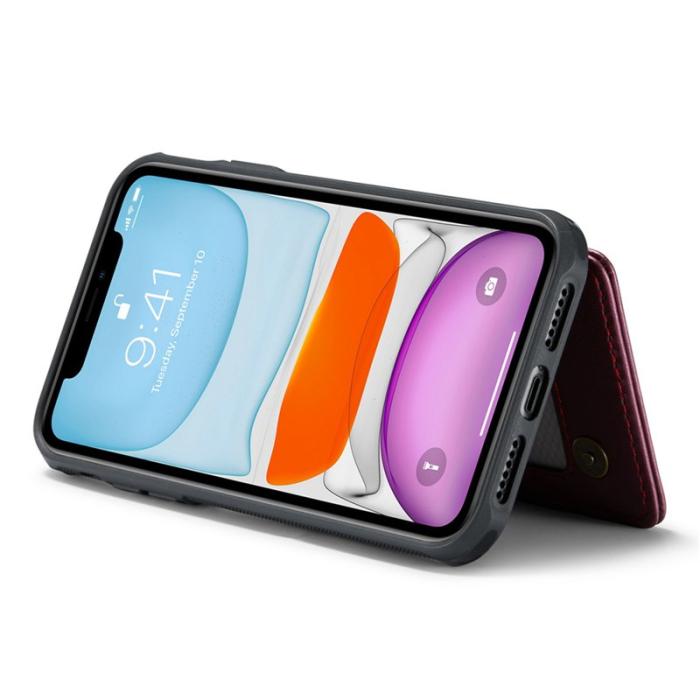 Caseme - CASEME C22 iPhone 11 Fodral Läder med RFID - Vinröd