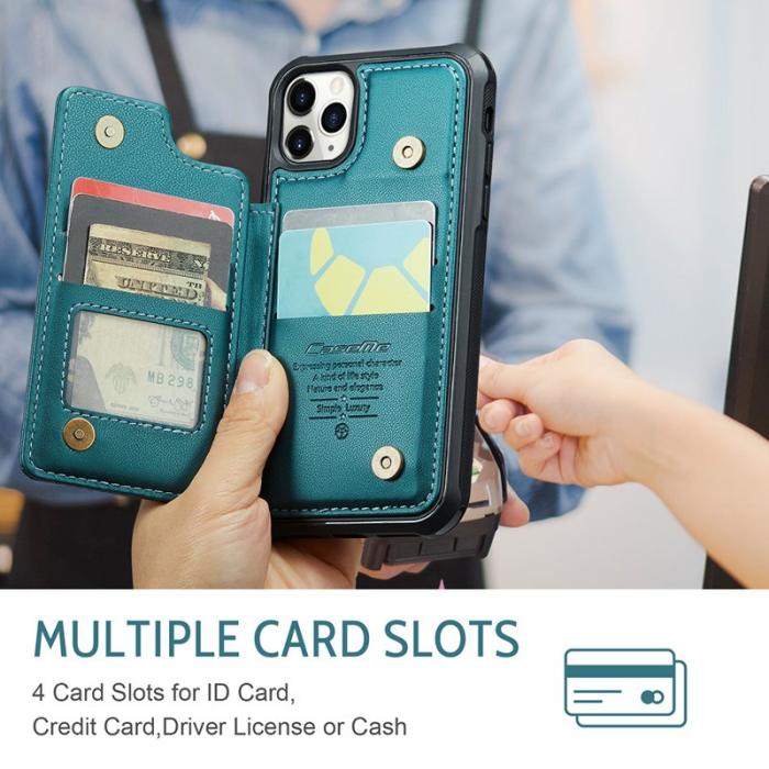 Caseme - CASEME C22 iPhone 11 Pro Fodral Läder med RFID - Grön