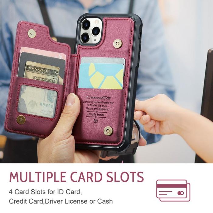 Caseme - CASEME C22 iPhone 11 Pro Fodral Läder med RFID - Röd