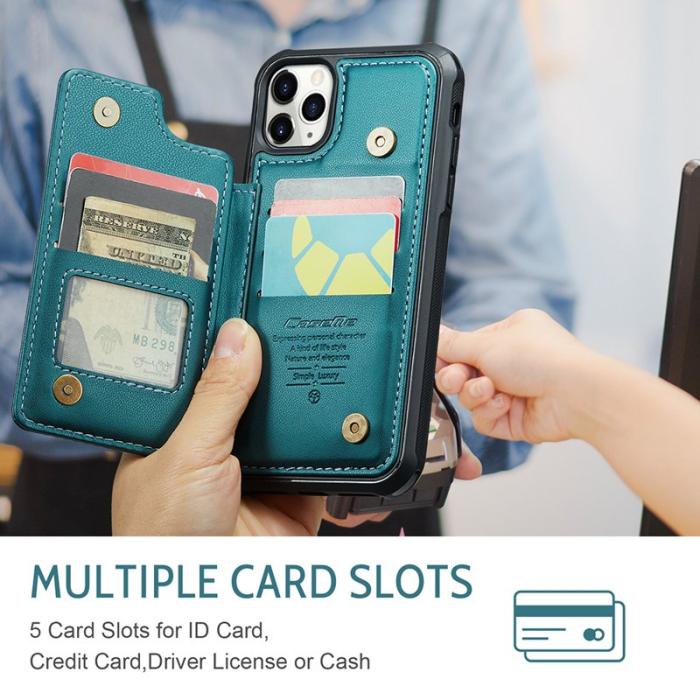 Caseme - CASEME C22 iPhone 11 Pro Max Fodral Läder med RFID - Grön