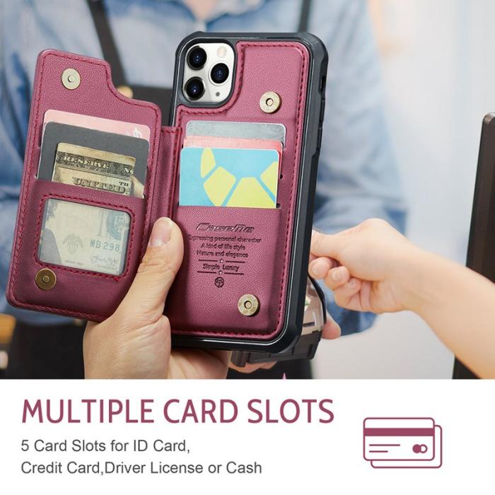 Caseme - CASEME C22 iPhone 11 Pro Max Fodral Läder med RFID - Röd