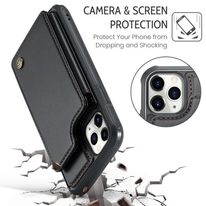 Caseme - CASEME C22 iPhone 11 Pro Max Fodral Läder med RFID - Svart