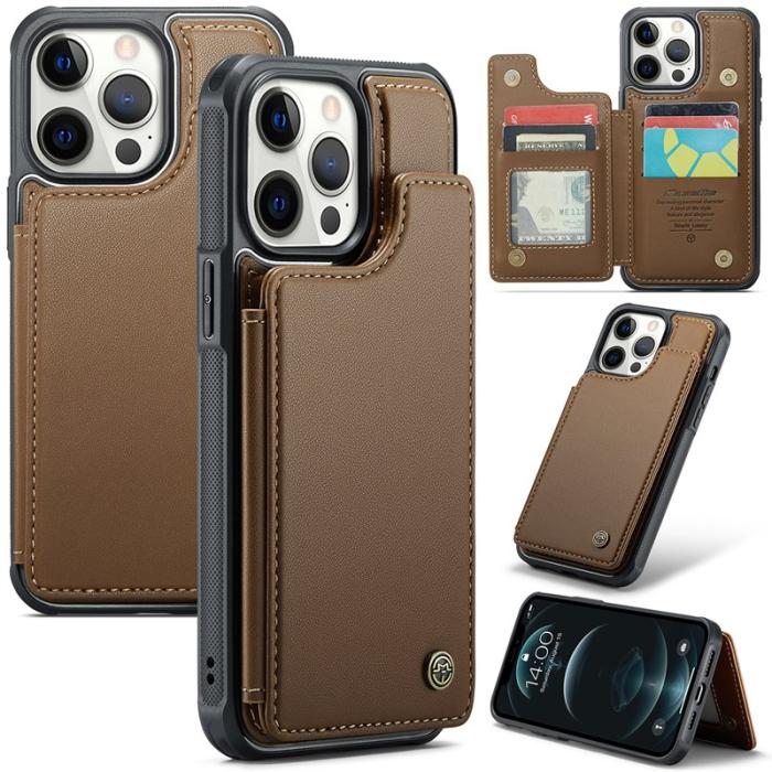 Caseme - CASEME C22 iPhone 12 Pro Max Fodral Läder RFID Skydd Brun