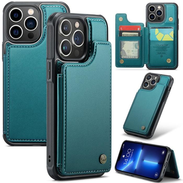 Caseme - CASEME C22 iPhone 13 Pro Fodral Läder med RFID - Grön