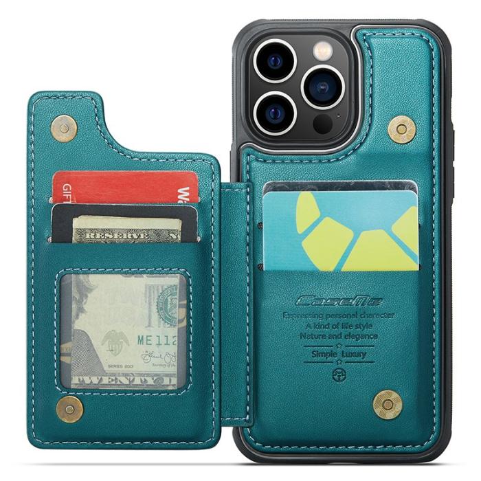 Caseme - CASEME C22 iPhone 13 Pro Fodral Läder med RFID - Grön
