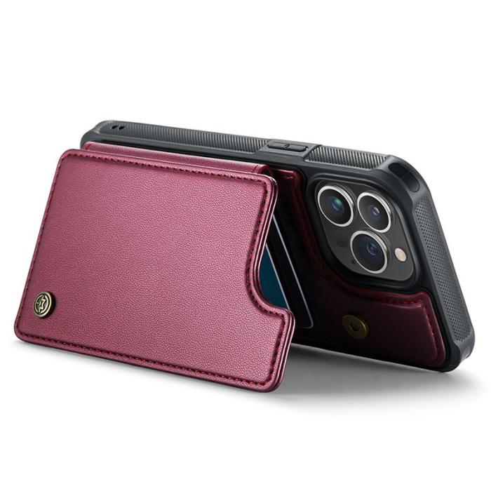 Caseme - CASEME C22 iPhone 13 Pro Fodral Läder med RFID - Röd