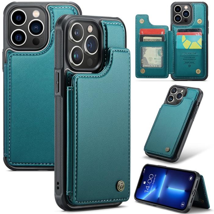 Caseme - CASEME C22 iPhone 13 Pro Max Fodral Läder med RFID Grön