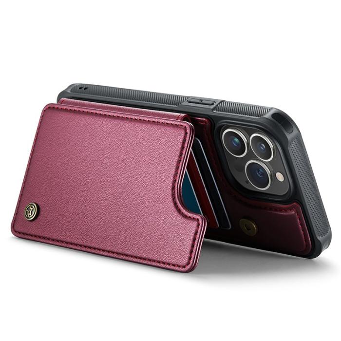 Caseme - CASEME C22 iPhone 13 Pro Max Fodral Läder med RFID - Röd
