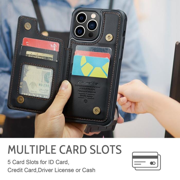 Caseme - CASEME C22 iPhone 13 Pro Max Fodral Läder med RFID - Svart