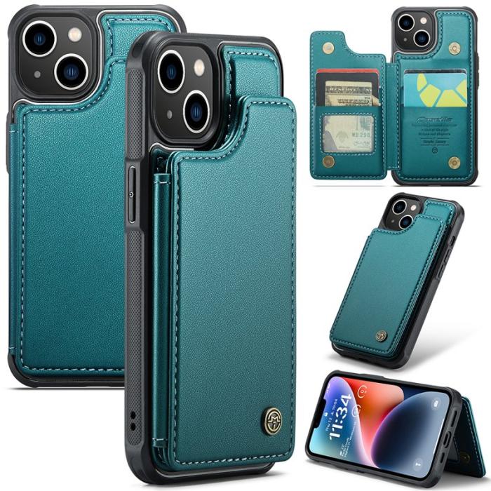 Caseme - CASEME C22 iPhone 14 Fodral Läder med RFID, Grön