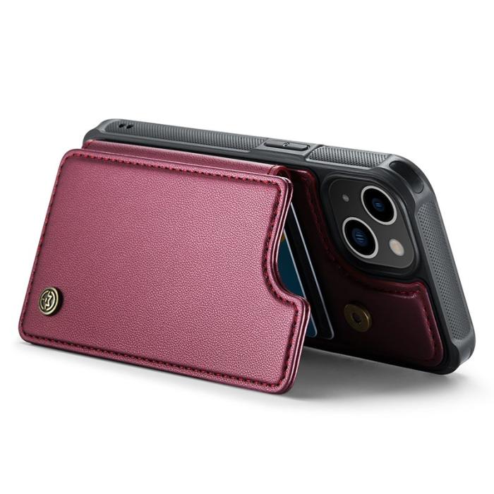 Caseme - CASEME C22 iPhone 14 Fodral Läder med RFID, Röd