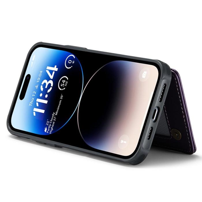 Caseme - CASEME C22 iPhone 14 Pro Fodral Läder med RFID - Lila