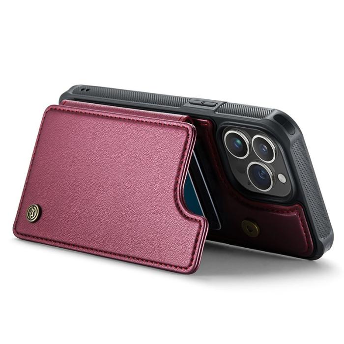 Caseme - CASEME C22 iPhone 14 Pro Fodral Läder med RFID - Röd