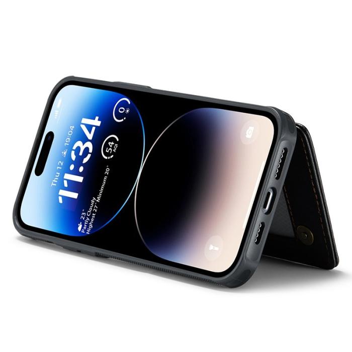 Caseme - CASEME C22 iPhone 14 Pro Fodral Läder med RFID - Svart