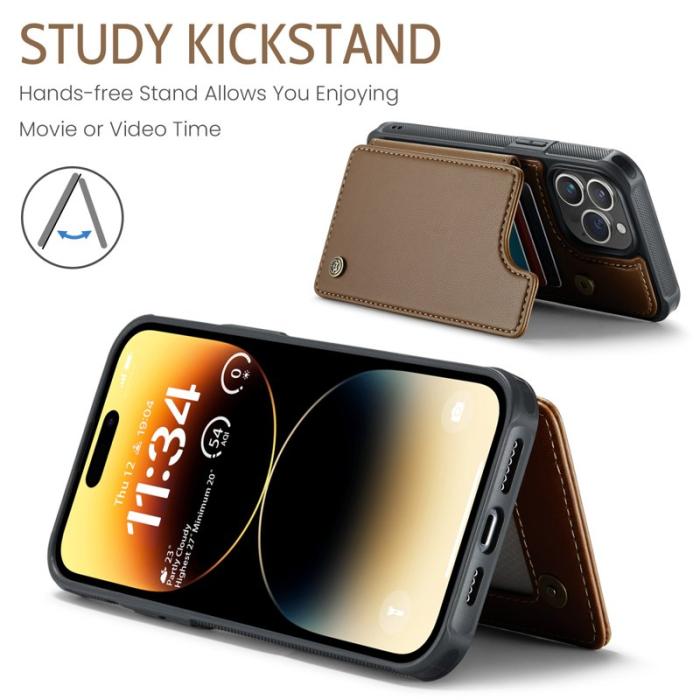 Caseme - CASEME C22 iPhone 14 Pro Max Fodral Läder med RFID - Brun