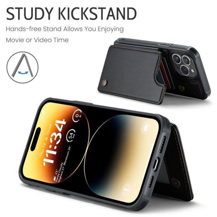 Caseme - CASEME C22 iPhone 14 Pro Max Fodral Läder med RFID - Svart