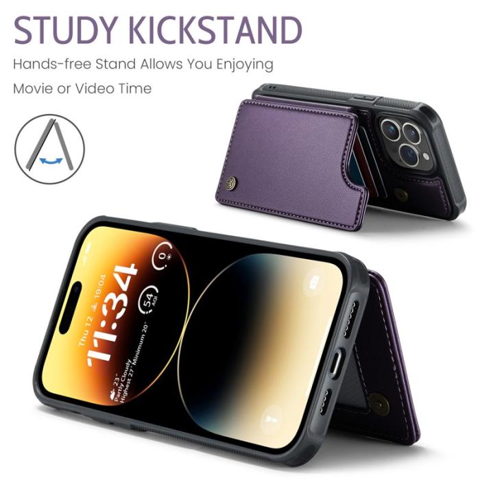 Caseme - CASEME C22 iPhone 14 Pro Max Skal Läder med RFID - Lila