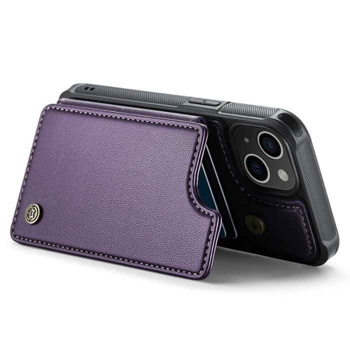 Caseme - CASEME C22 iPhone 15 Fodral Läder med RFID Skydd - Lila
