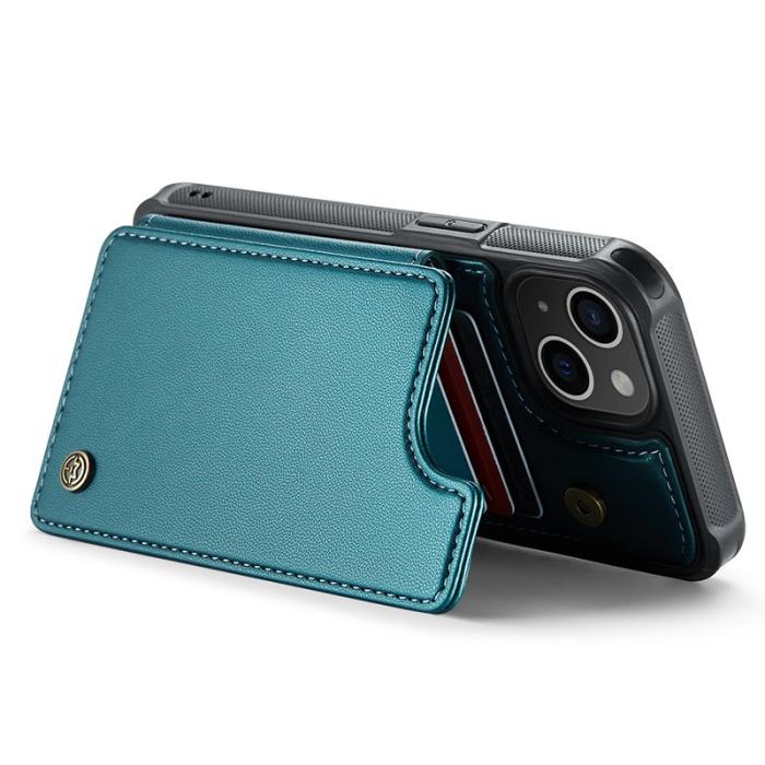 Caseme - CASEME C22 iPhone 15 Plus Fodral Läder med RFID Grön