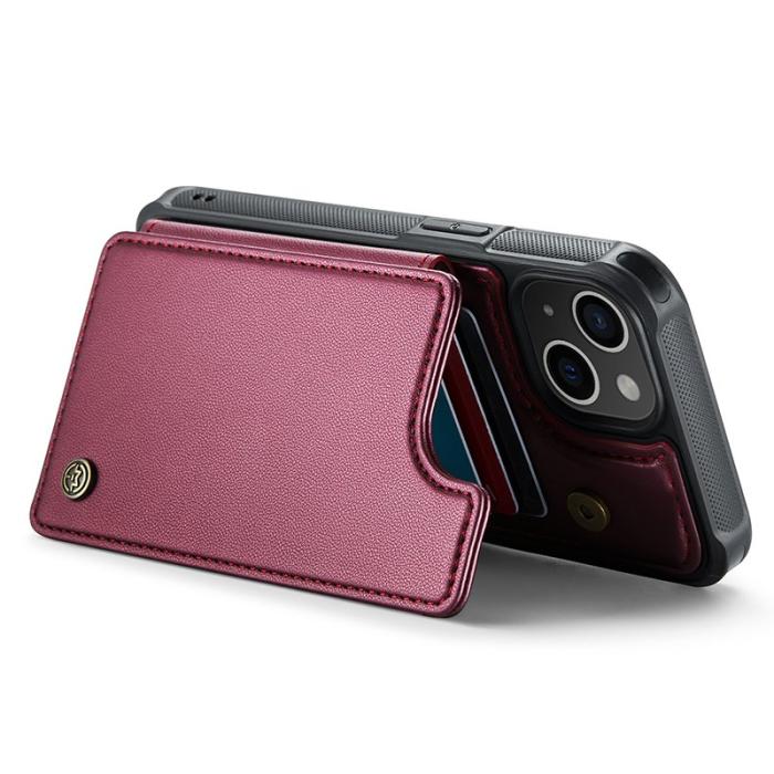 Caseme - CASEME C22 iPhone 15 Plus Fodral Läder med RFID - Röd