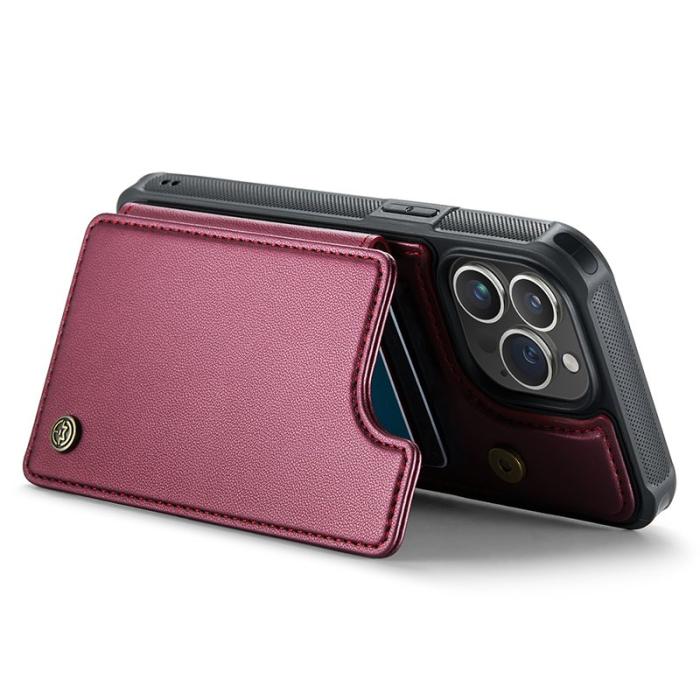 Caseme - CASEME C22 iPhone 15 Pro Fodral Läder med RFID - Röd