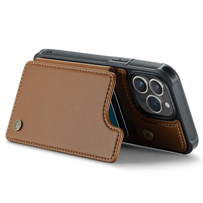 Caseme - CASEME C22 iPhone 15 Pro Max Fodral Läder med RFID - Brun