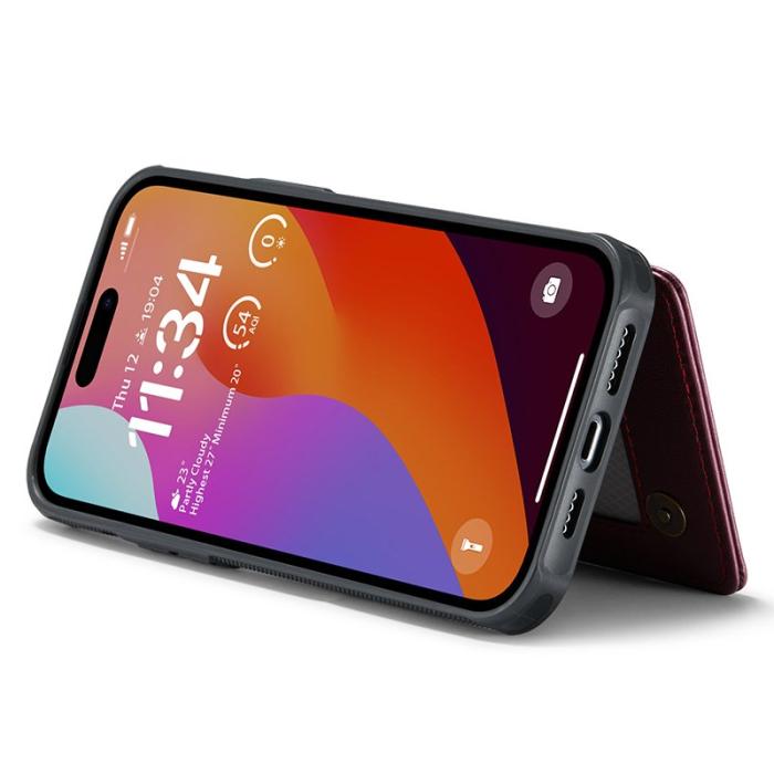 Caseme - CASEME C22 iPhone 15 Pro Max Fodral Läder med RFID Röd